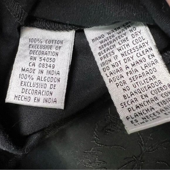 Easy Spirit 100% Cotton Black Button Up Breaded Butterfly Jacket Women’s Size L - Picture 12 of 14